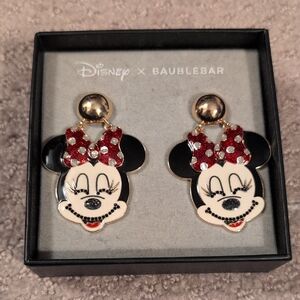 Baublebar Disney Red and Black Minnie Mouse Stud Earrings NWT